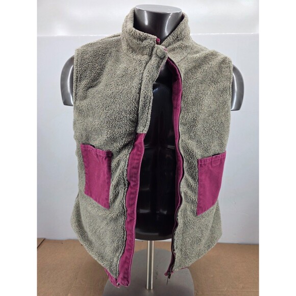 Carhartt WV001 RBY Vest Womens X Large  Raspberry Pink Sherpa Lined Canvas Work - Picture 12 of 14